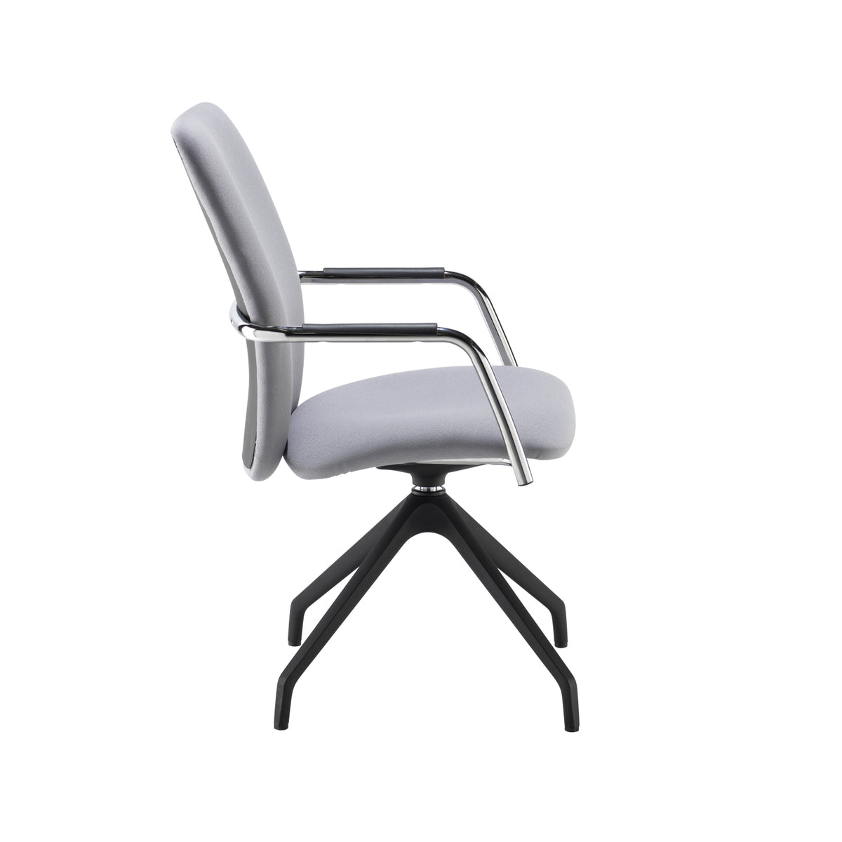 Tuba black pyramid base frame conference chair with fully upholstered back - made to order - view 2