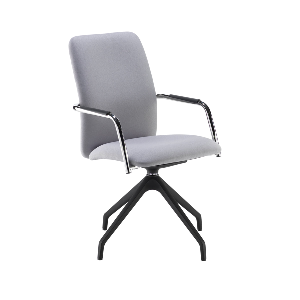 Tuba black pyramid base frame conference chair with fully upholstered back - made to order - view 1