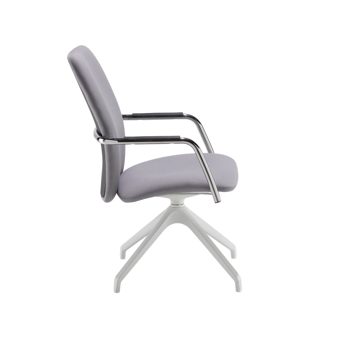 Tuba white pyramid base frame conference chair with fully upholstered back - made to order - view 2