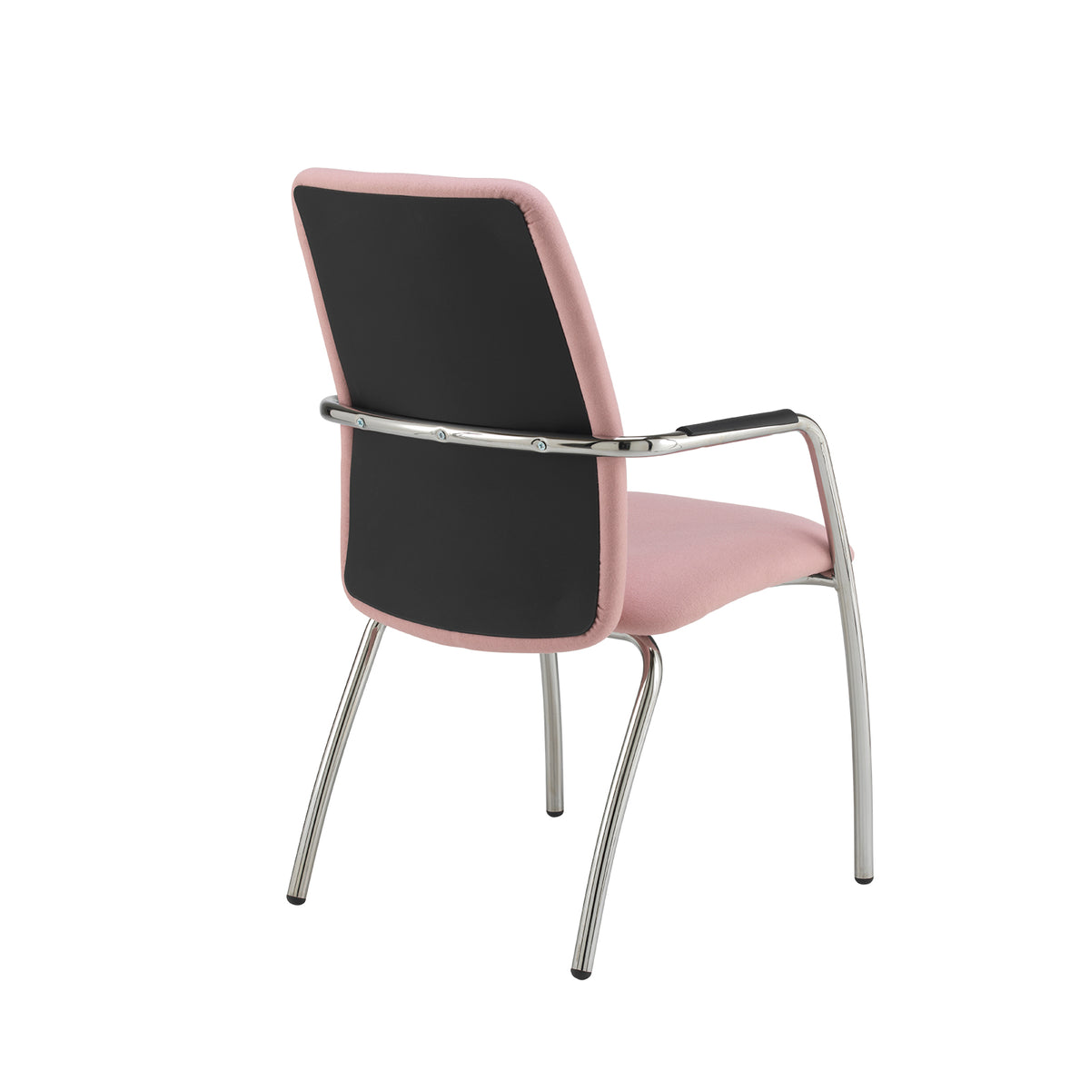 Tuba chrome 4 leg frame conference chair with fully upholstered back - made to order - view 2