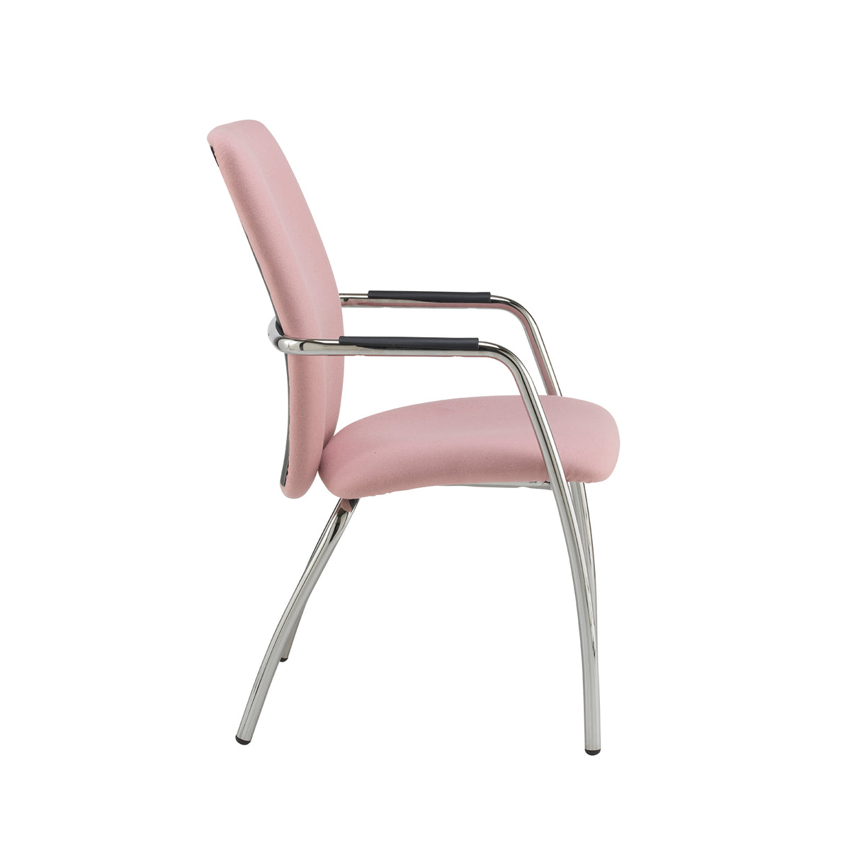 Tuba chrome 4 leg frame conference chair with fully upholstered back - made to order - view 3