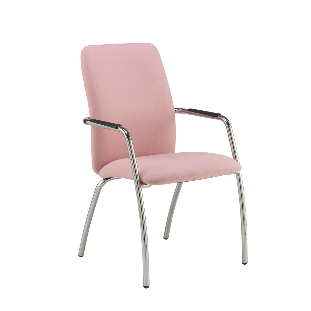 Tuba chrome 4 leg frame conference chair with fully upholstered back - made to order - view 1