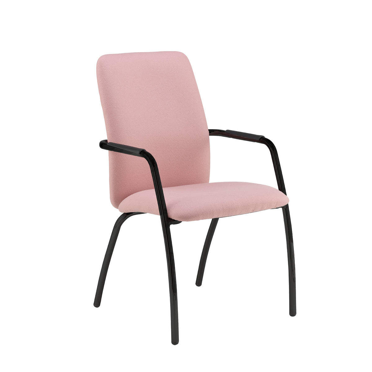 Tuba black 4 leg frame conference chair with fully upholstered back - made to order - view 1