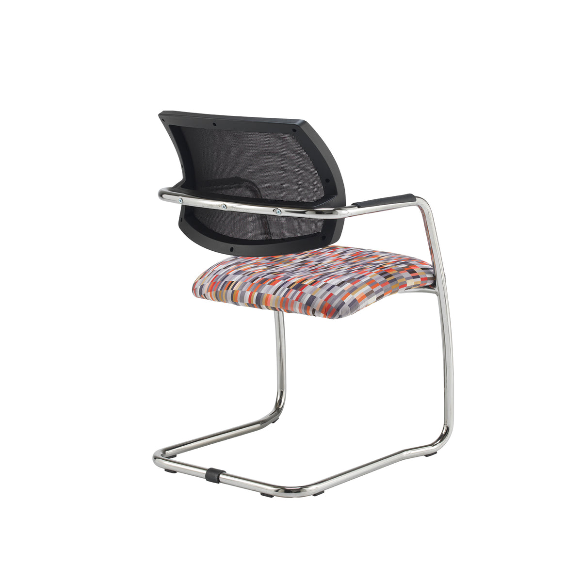 Tuba chrome cantilever frame conference chair with half mesh back - made to order - view 2