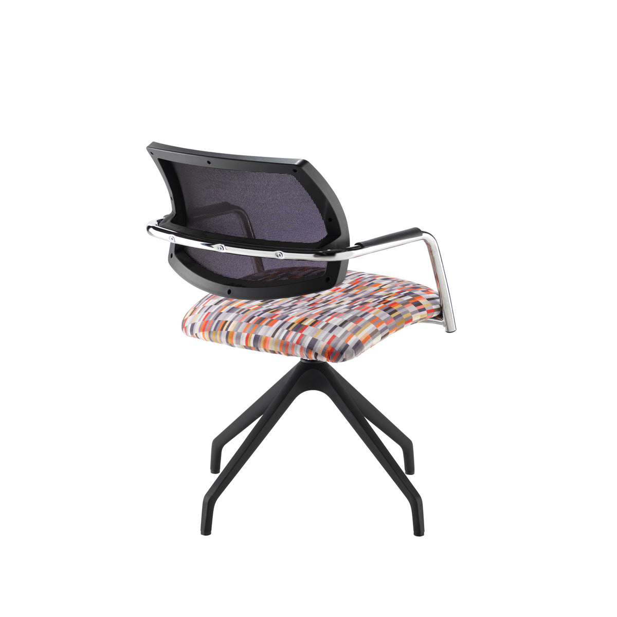 Tuba black pyramid base frame conference chair with half mesh back - made to order - view 3