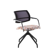 Tuba black pyramid base frame conference chair with half mesh back - made to order - view 1