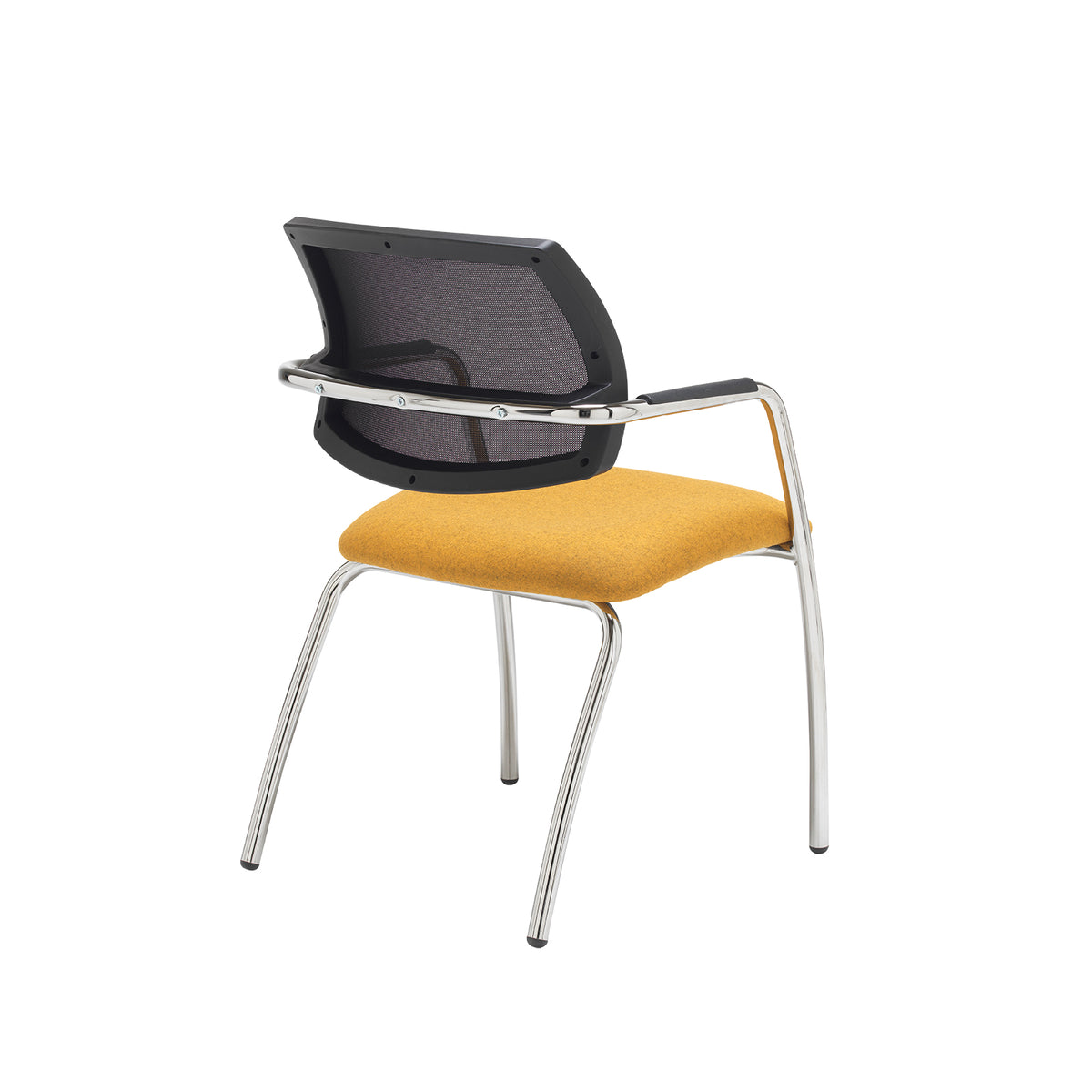 Tuba chrome 4 leg frame conference chair with half mesh back - made to order - view 2