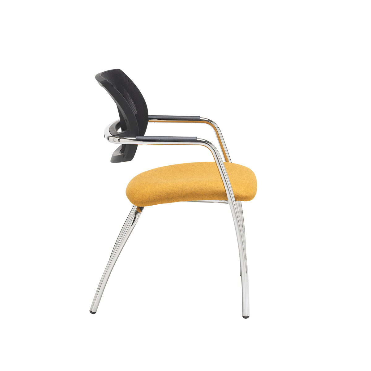 Tuba chrome 4 leg frame conference chair with half mesh back - made to order - view 3