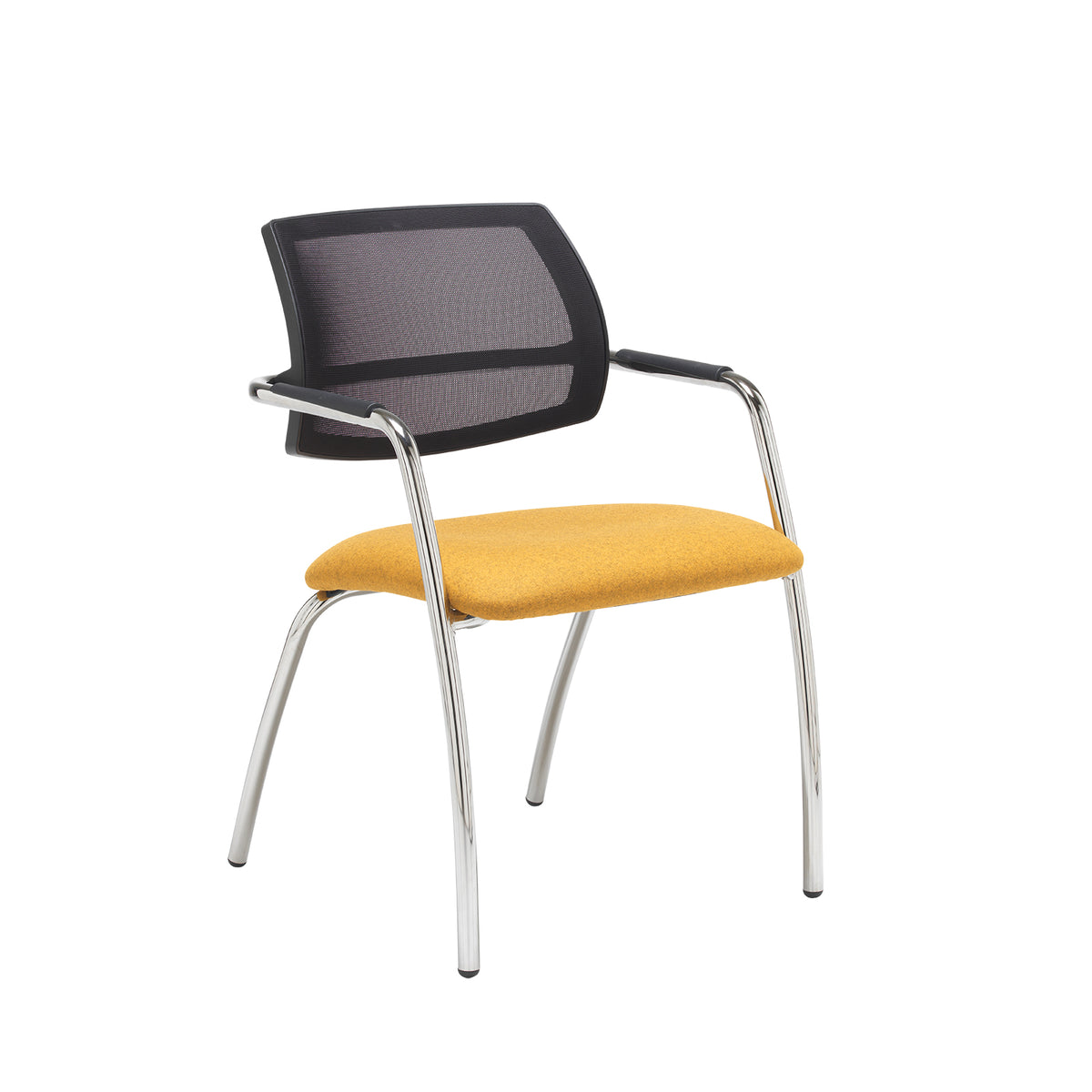 Tuba chrome 4 leg frame conference chair with half mesh back - made to order - view 1