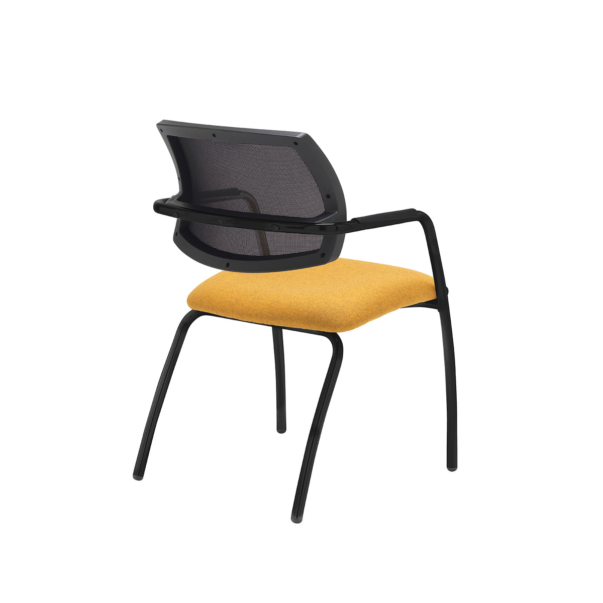 Tuba black 4 leg frame conference chair with half mesh back - made to order - view 2