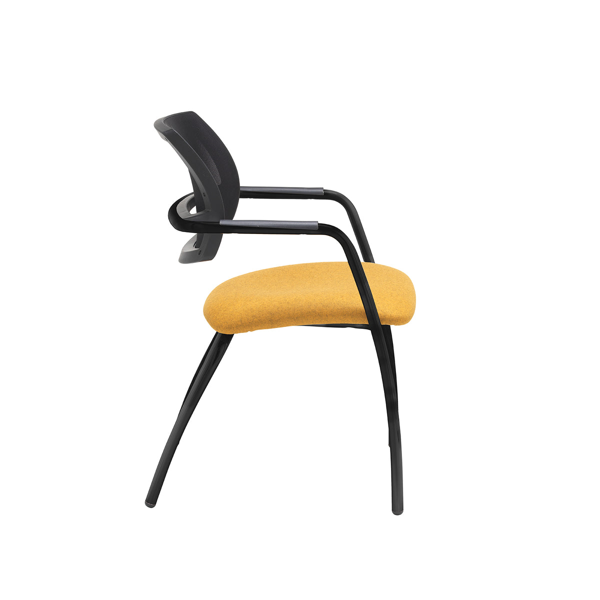 Tuba black 4 leg frame conference chair with half mesh back - made to order - view 3