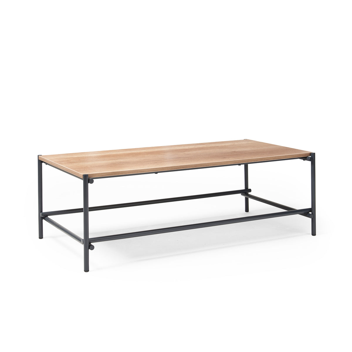 Turin rectangular coffee table with anthracite steel frame and Alaska top - view 1