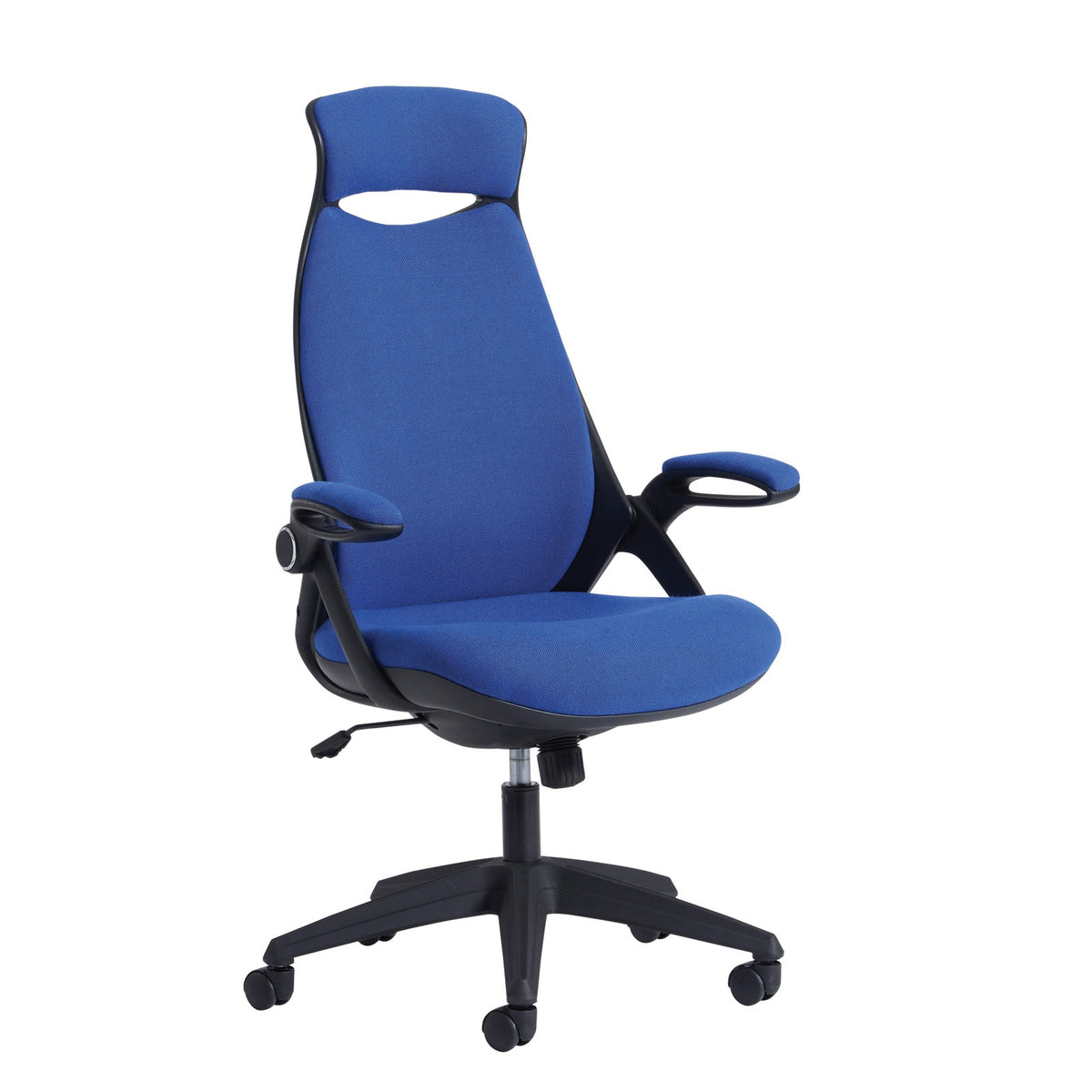 Tuscan high back fabric managers chair with head support - blue - view 1
