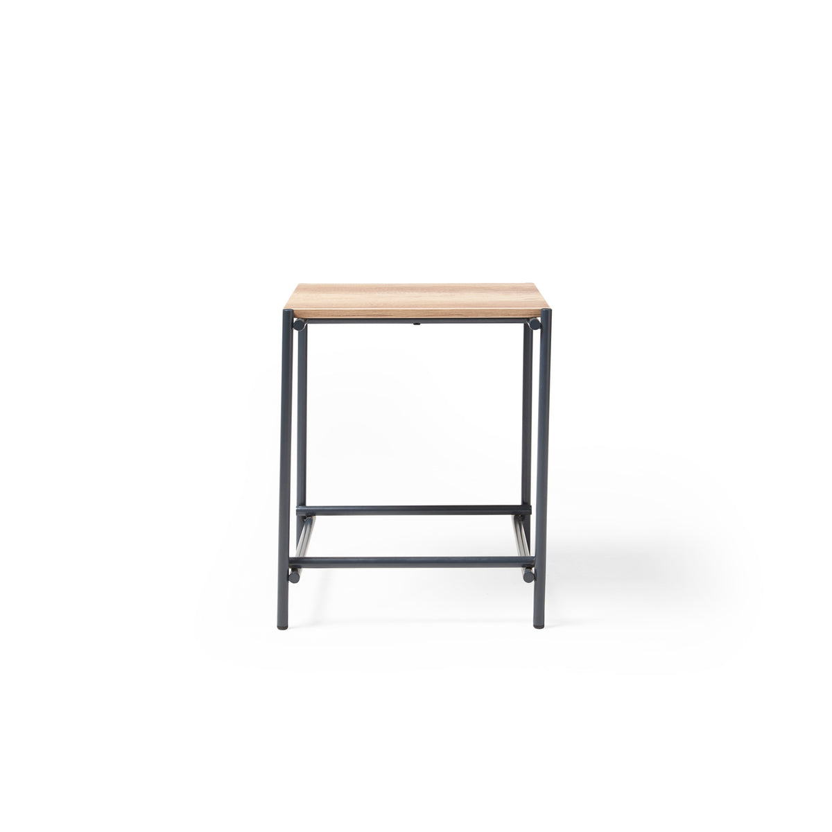 Turin square side table with anthracite steel frame and Alaska top - view 2