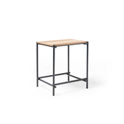 Turin square side table with anthracite steel frame and Alaska top - view 1