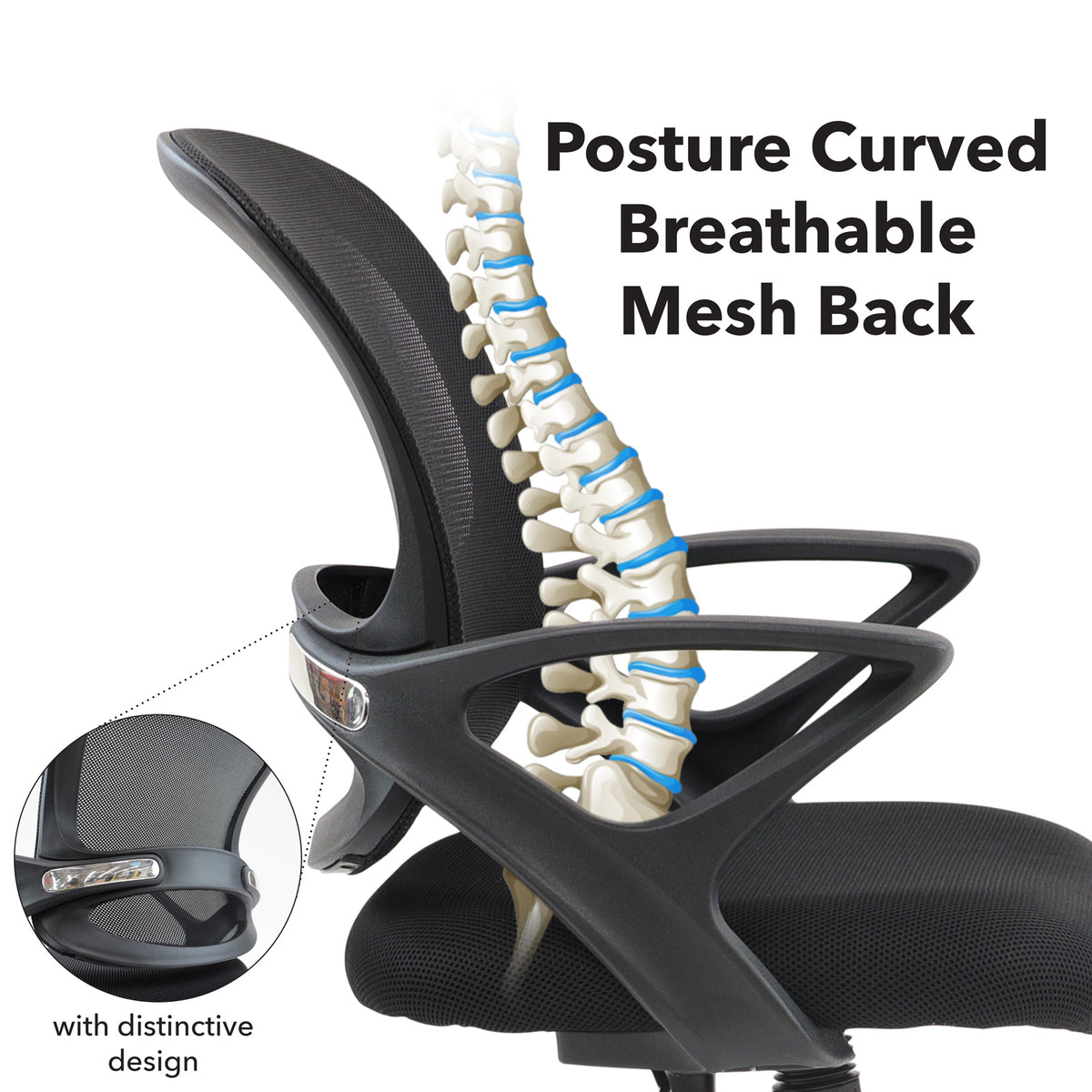 Tyler mesh back operator chair with black frame - view 4