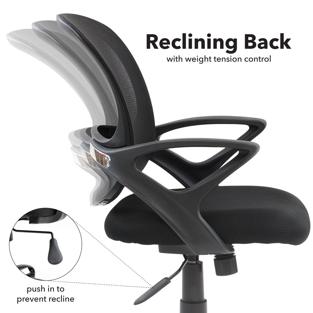 Tyler mesh back operator chair with black frame - view 5