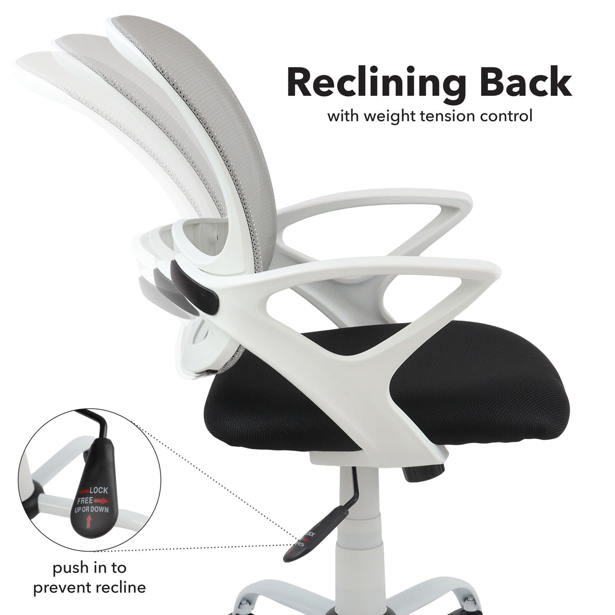 Tyler mesh back operator chair with white frame - view 4