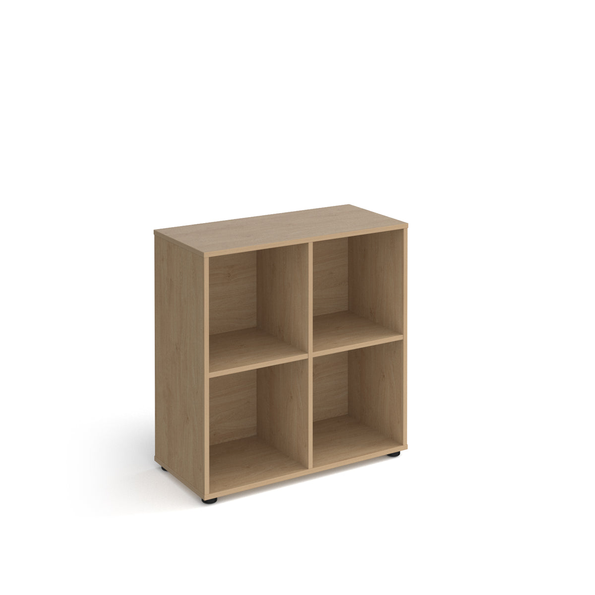 Universal cube storage unit 875mm high with 4 open boxes and glides - oak - view 1