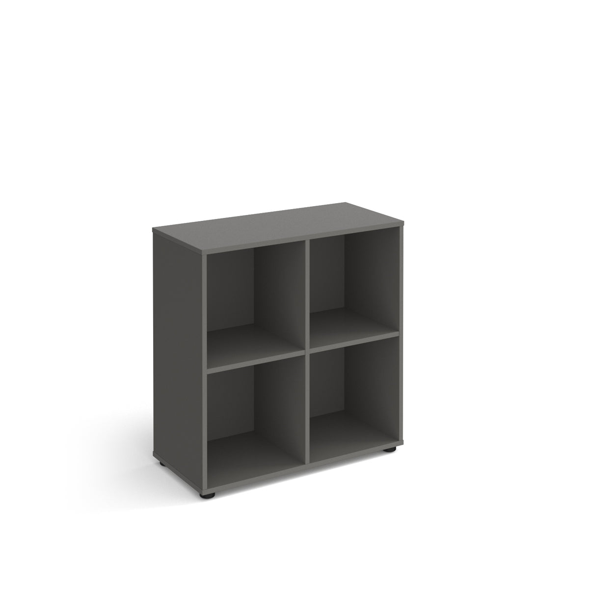 Universal cube storage unit 875mm high with 4 open boxes and glides - grey - view 1
