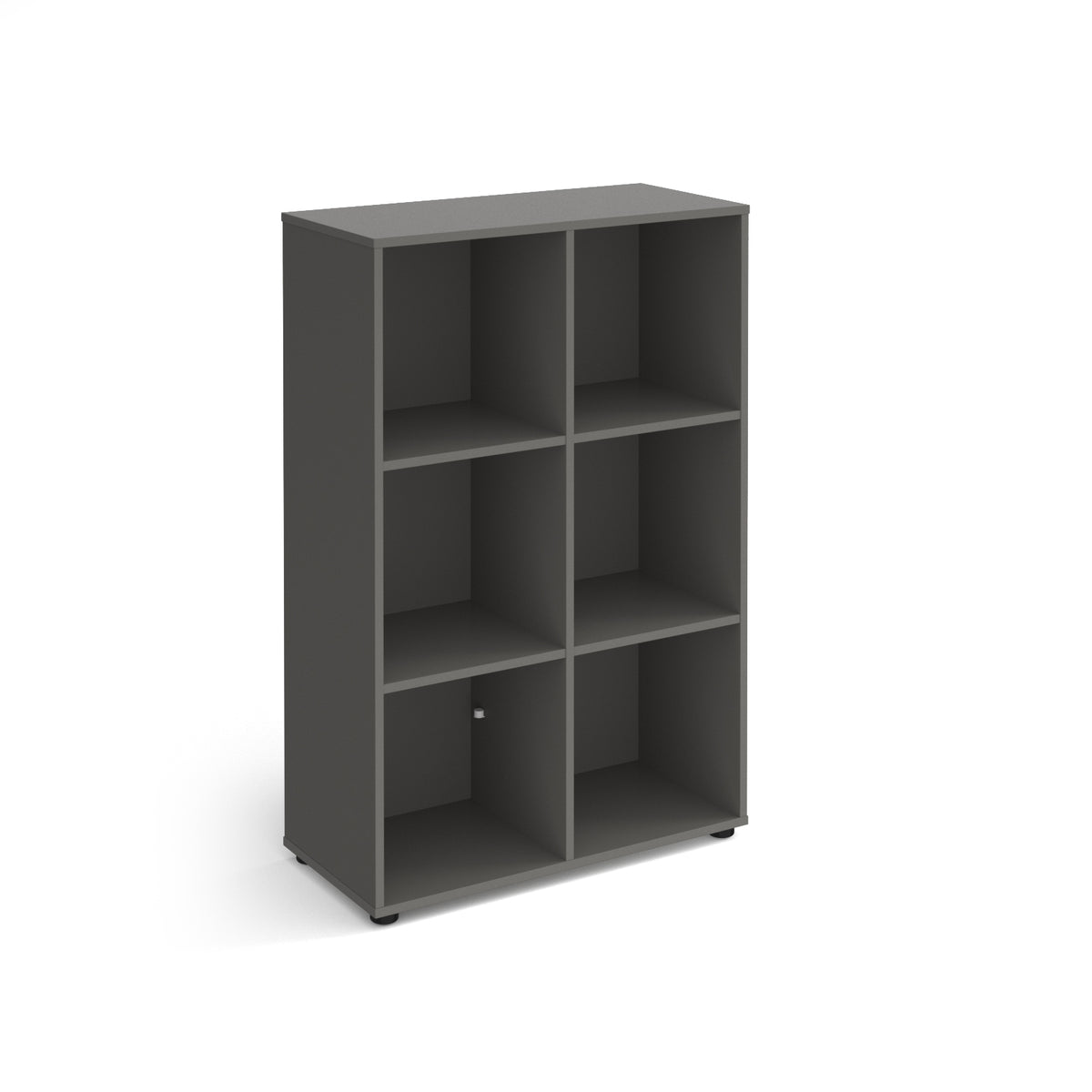Universal cube storage unit 1295mm high with 6 open boxes and glides - grey - view 1