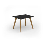 Unity dining table 1000w x 800d with 4x solid oak legs, top in black - view 1