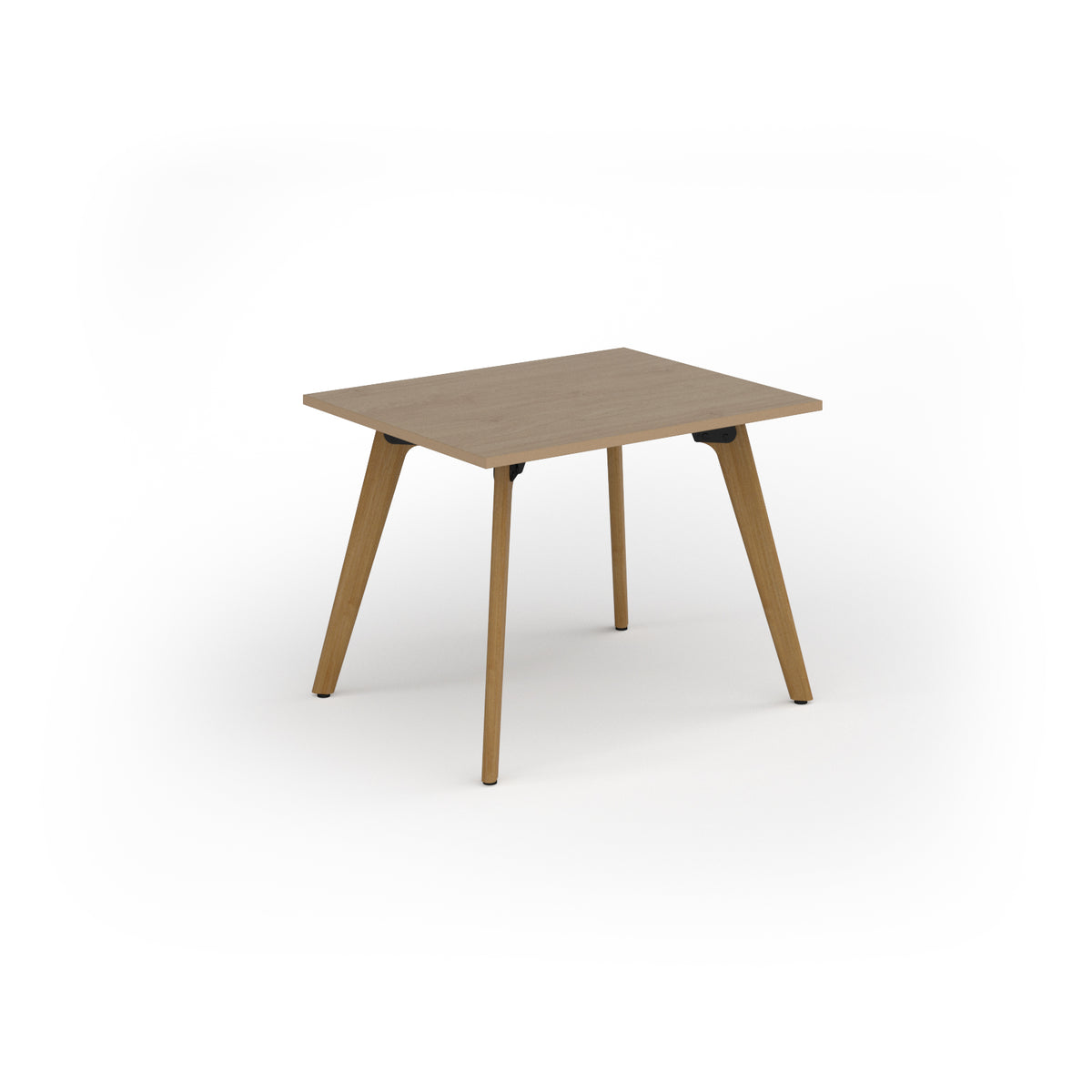 Unity dining table 1000w x 800d with 4x solid oak legs, top in Kendal oak - view 1