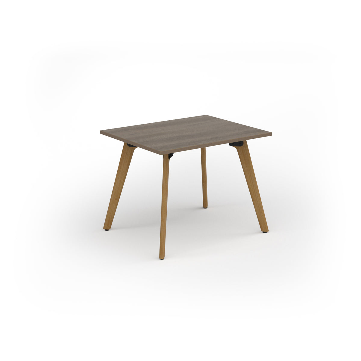 Unity dining table 1000w x 800d with 4x solid oak legs, top in Nebraska oak - view 1