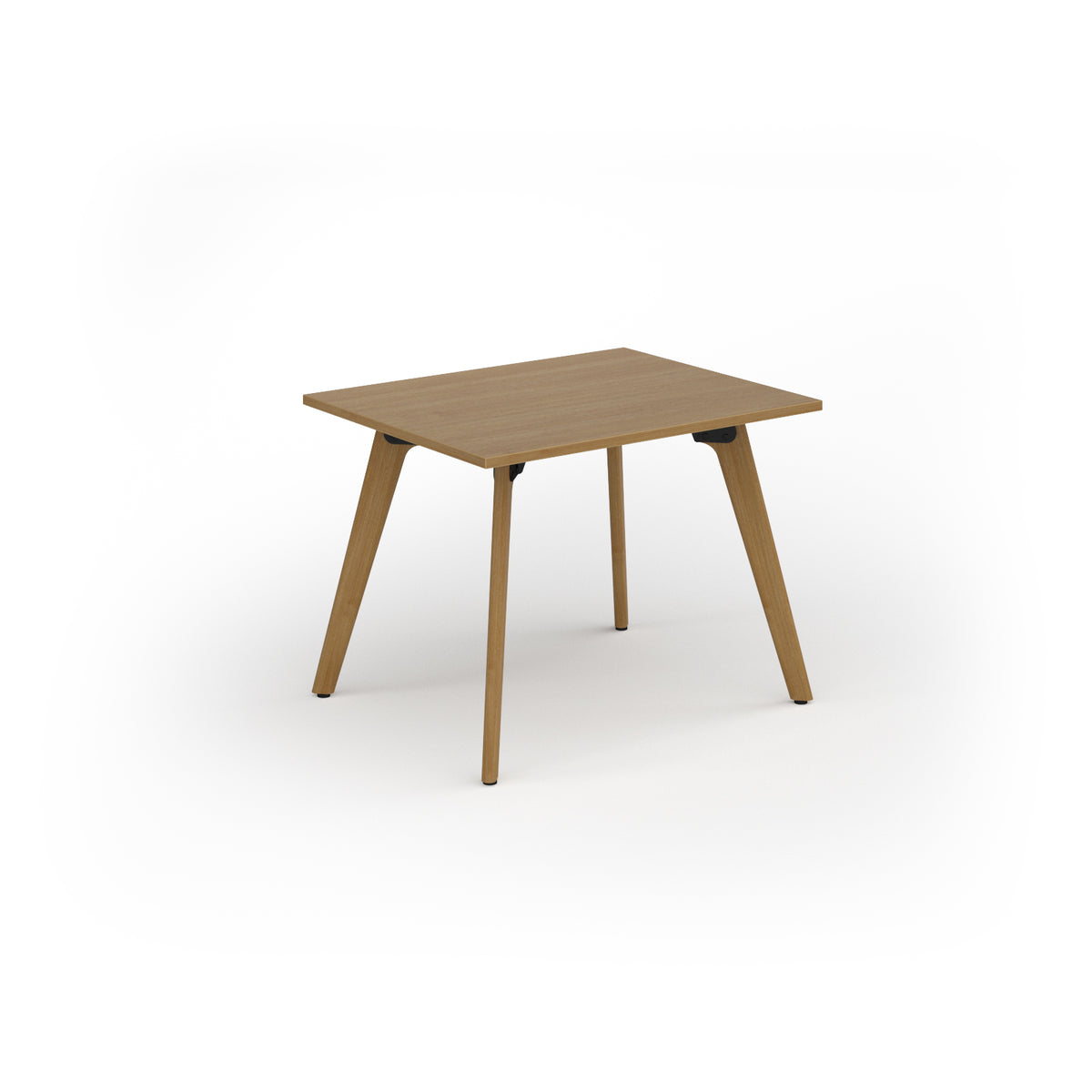 Unity dining table 1000w x 800d with 4x solid oak legs, top in oak - view 1