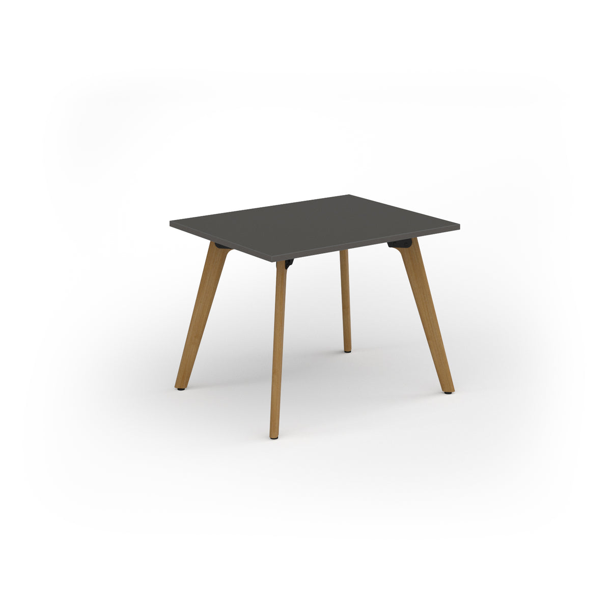 Unity dining table 1000w x 800d with 4x solid oak legs, top in onyx grey - view 1