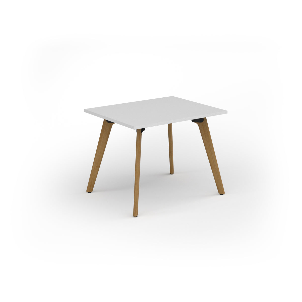 Unity dining table 1000w x 800d with 4x solid oak legs, top in white - view 1