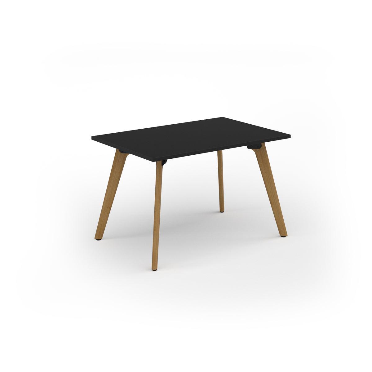 Unity dining table 1200w x 800d with 4x solid oak legs, top in black - view 1