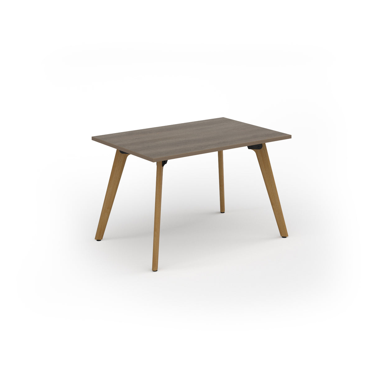 Unity dining table 1200w x 800d with 4x solid oak legs, top in Nebraska oak - view 1