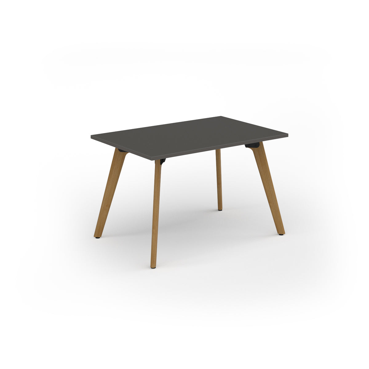 Unity dining table 1200w x 800d with 4x solid oak legs, top in onyx grey - view 1