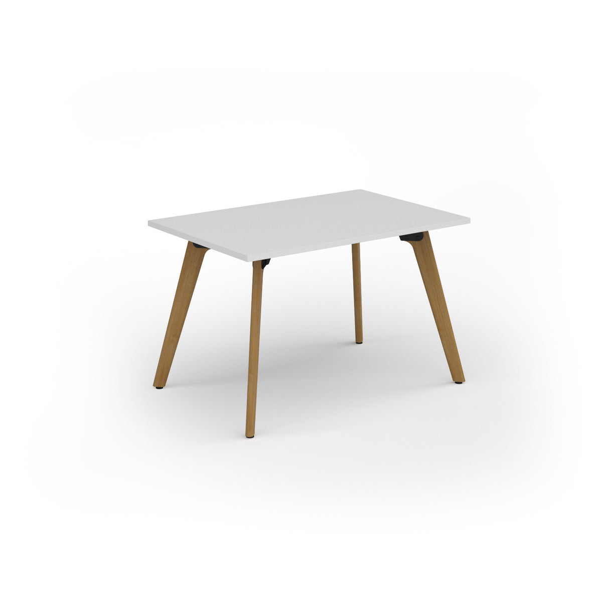 Unity dining table 1200w x 800d with 4x solid oak legs, top in white - view 1