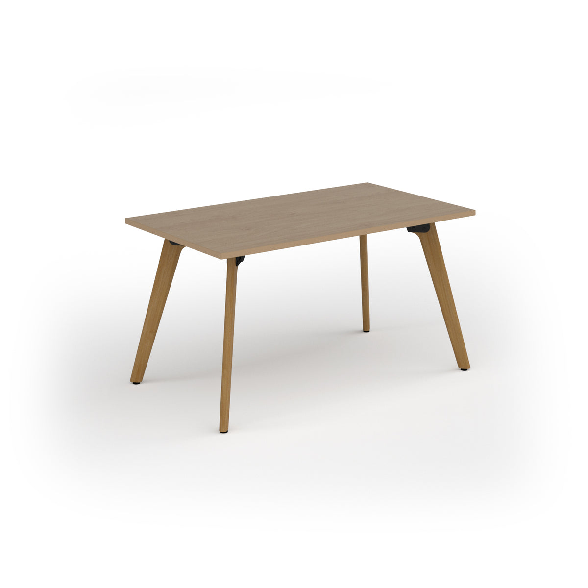 Unity dining table 1400w x 800d with 4x solid oak legs, top in Kendal oak - view 1