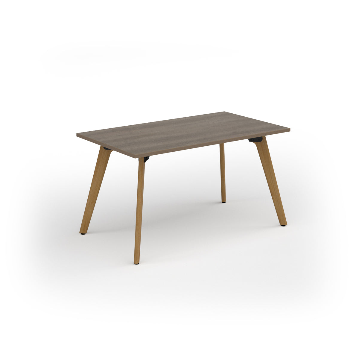 Unity dining table 1400w x 800d with 4x solid oak legs, top in Nebraska oak - view 1