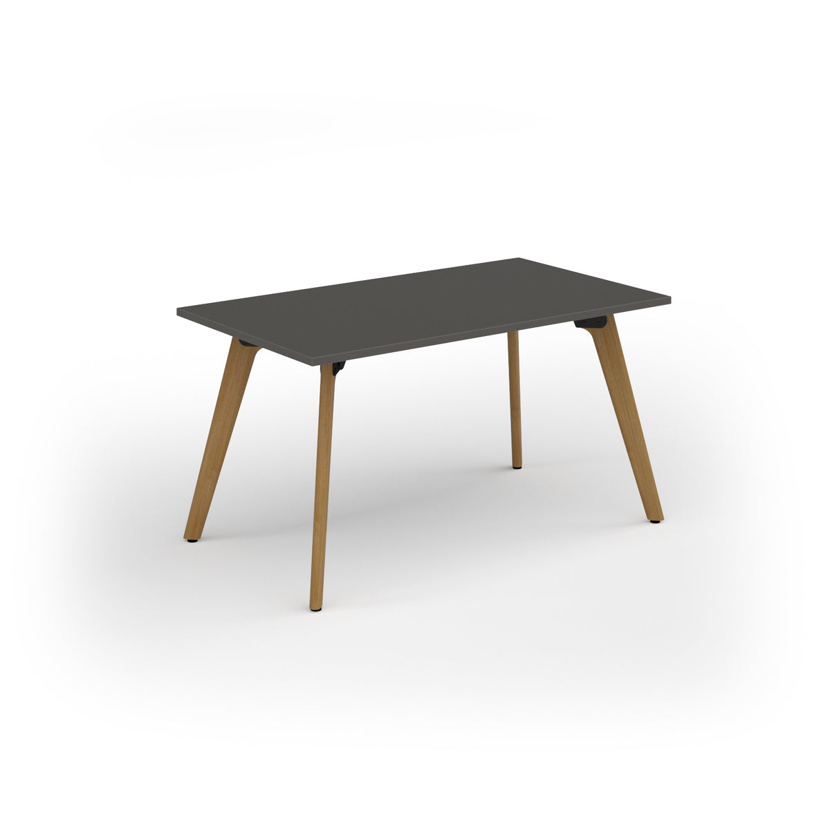 Unity dining table 1400w x 800d with 4x solid oak legs, top in onyx grey - view 1