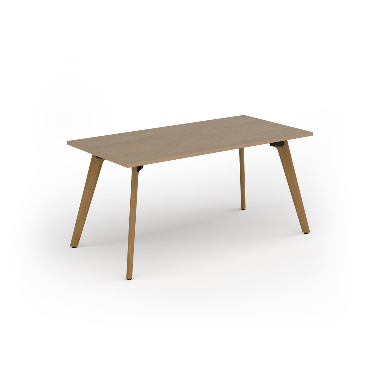 Unity dining table 1600w x 800d with 4x solid oak legs, top in Kendal oak - view 1