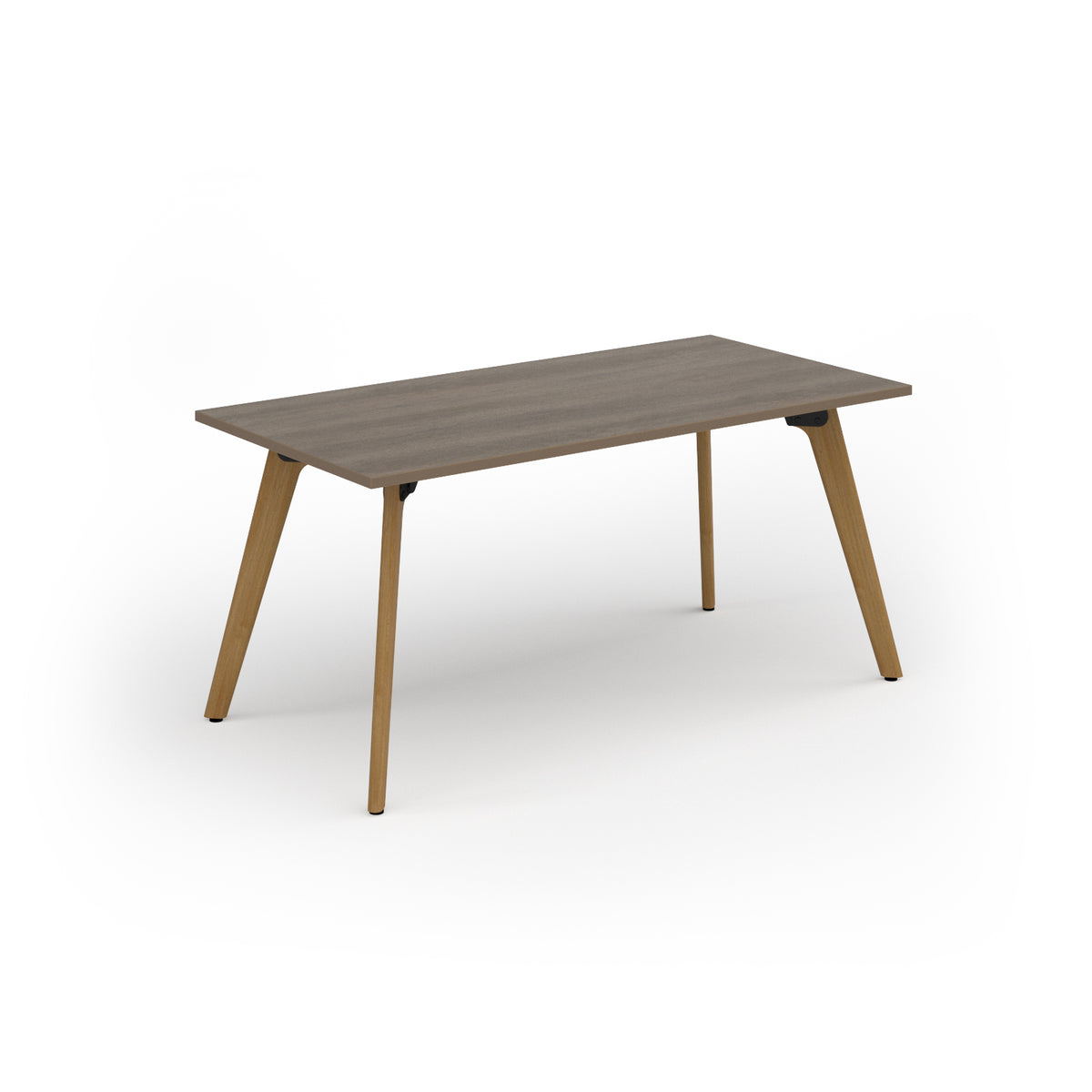 Unity dining table 1600w x 800d with 4x solid oak legs, top in Nebraska oak - view 1
