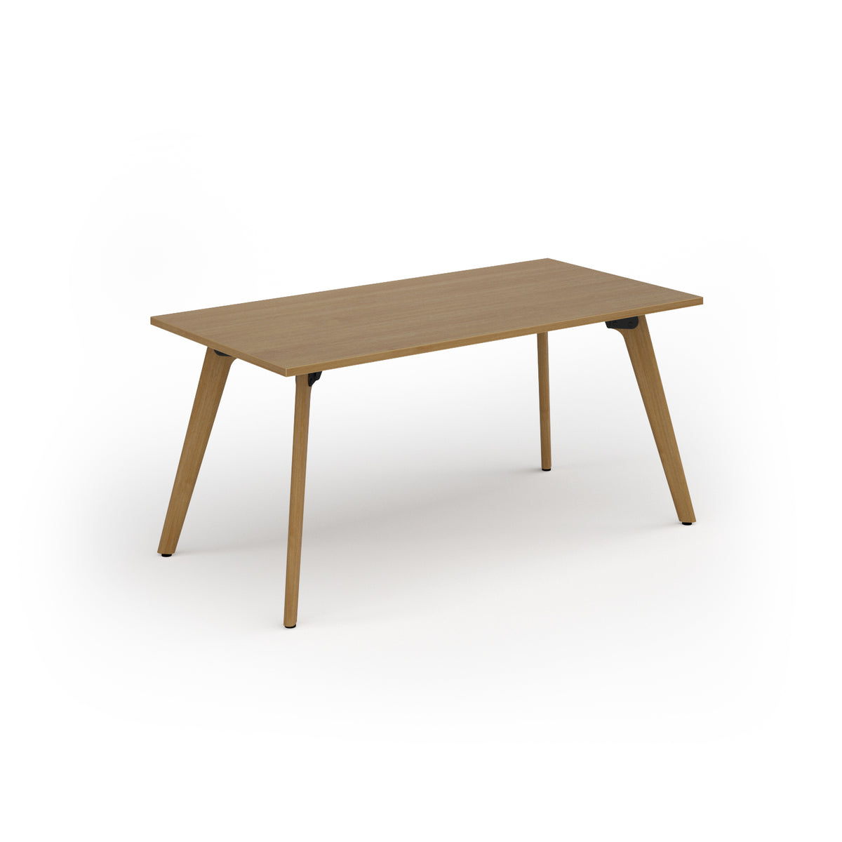 Unity dining table 1600w x 800d with 4x solid oak legs, top in oak - view 1