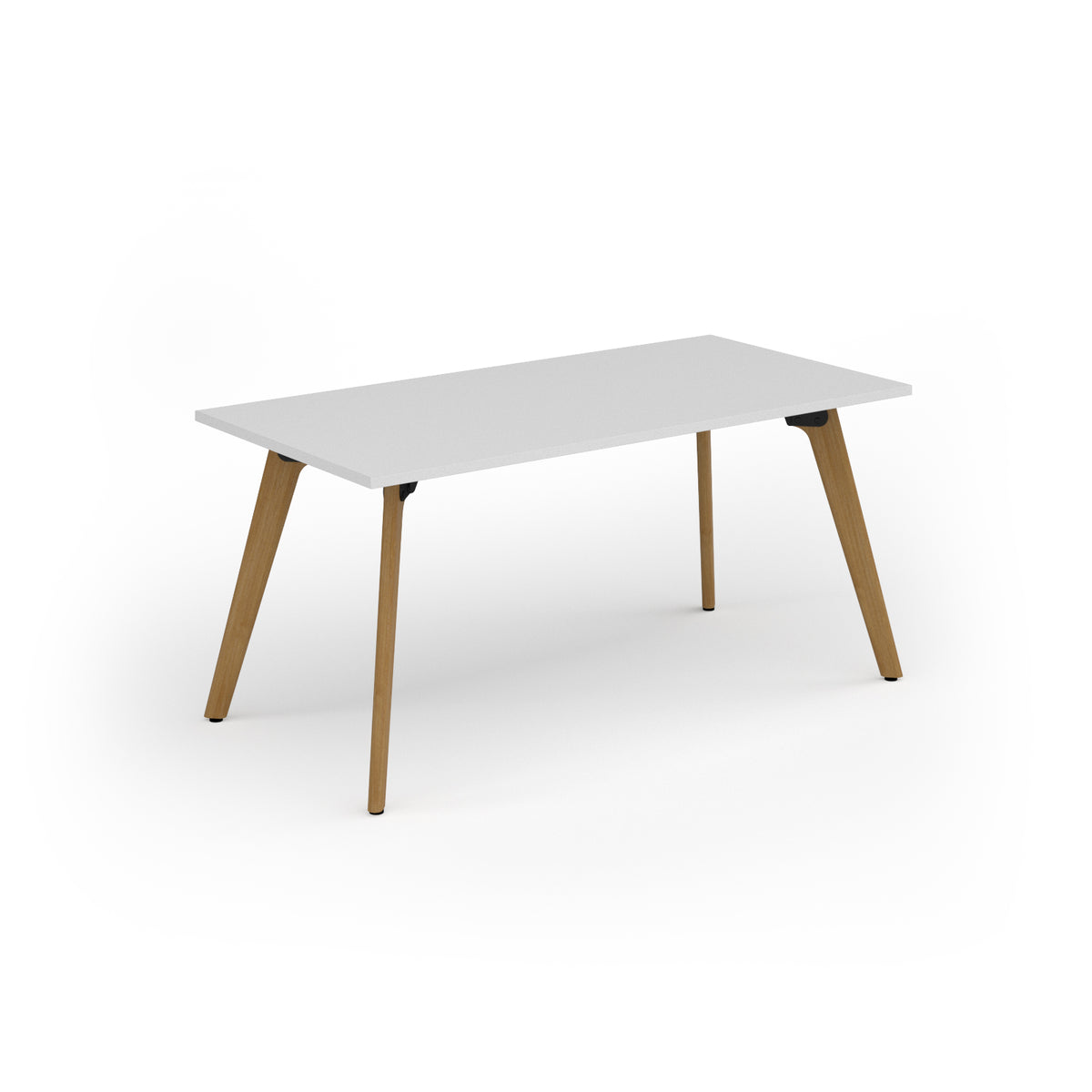 Unity dining table 1600w x 800d with 4x solid oak legs, top in white - view 1