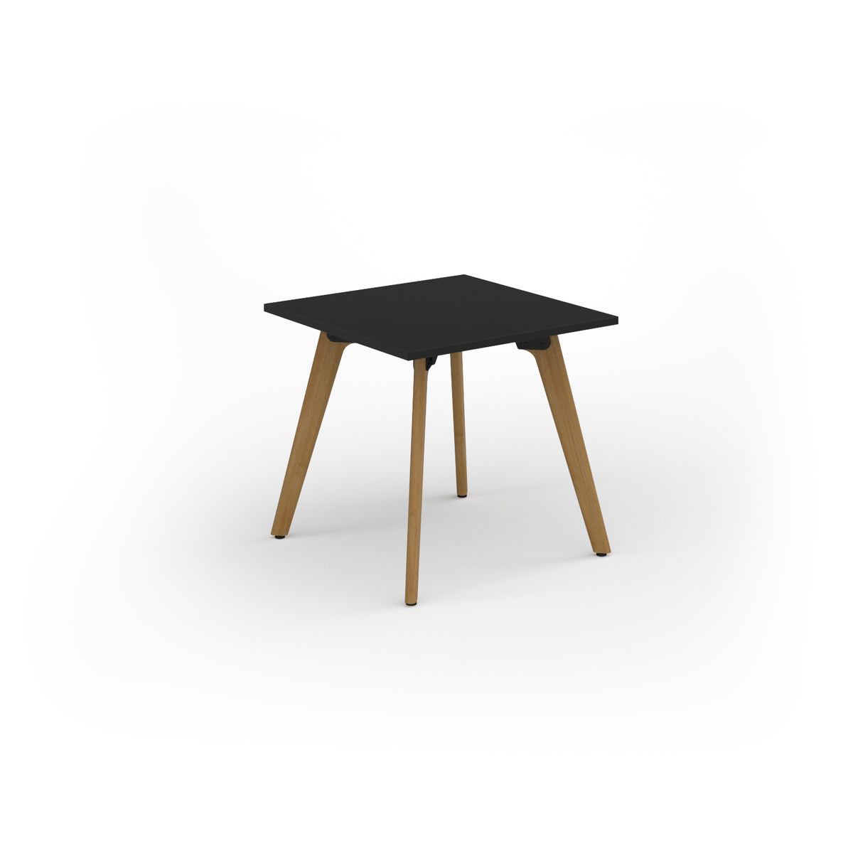 Unity dining table 800w x 800d with 4x solid oak legs, top in black - view 1
