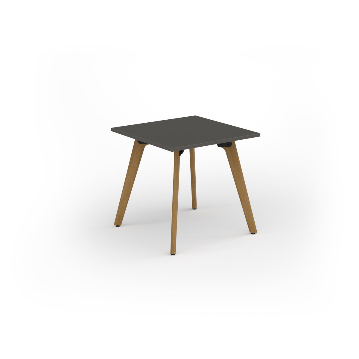 Unity dining table 800w x 800d with 4x solid oak legs, top in onyx grey - view 1