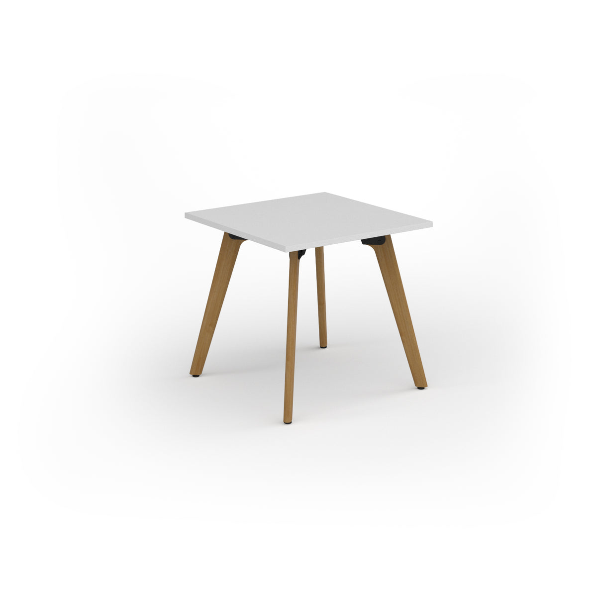 Unity dining table 800w x 800d with 4x solid oak legs, top in white - view 1