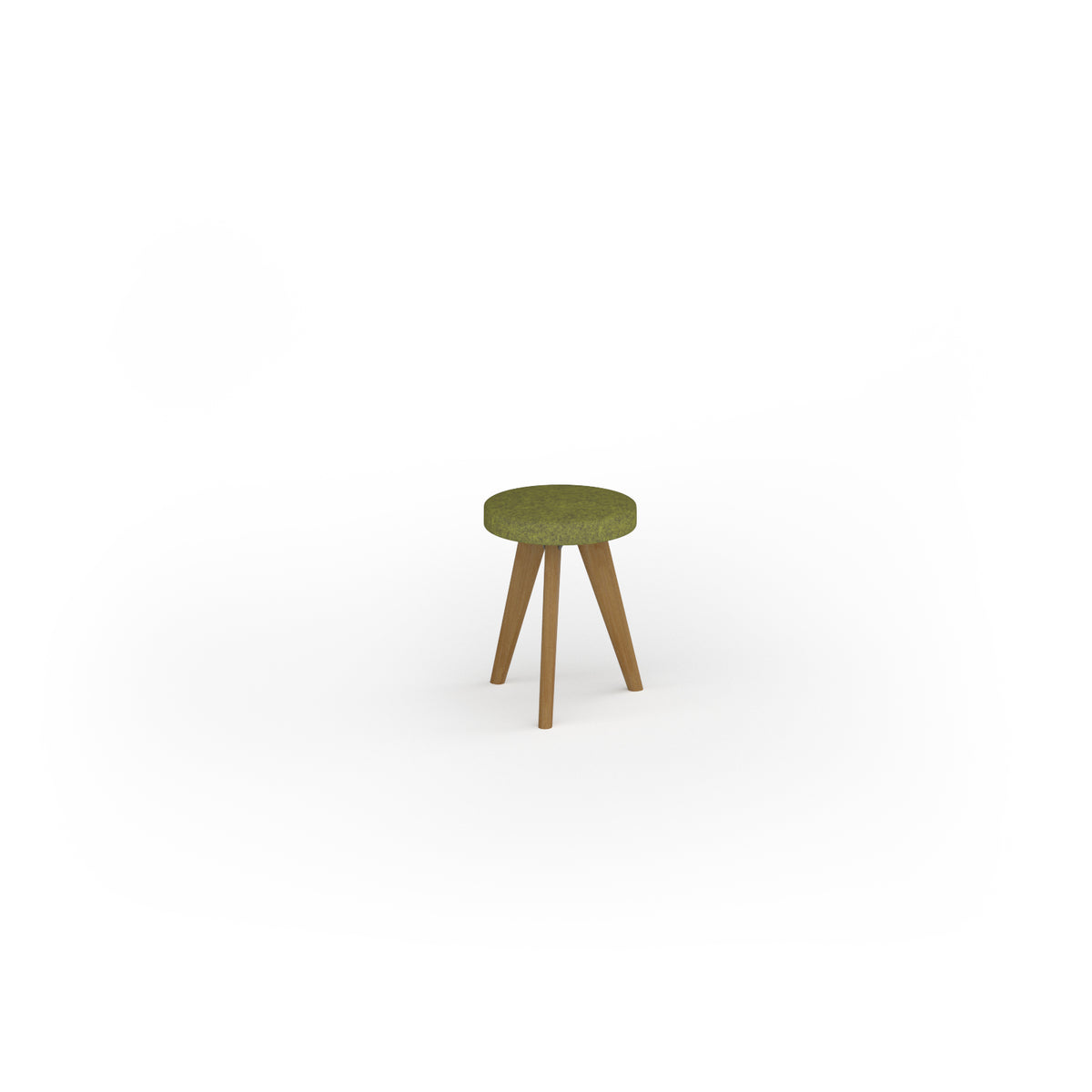 Unity low upholstred stool 400dia with solidoaklegs - view 1