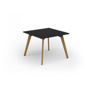 Unity worktable 1000w x 1000d with 4x solid oak legs ,top in black - view 1