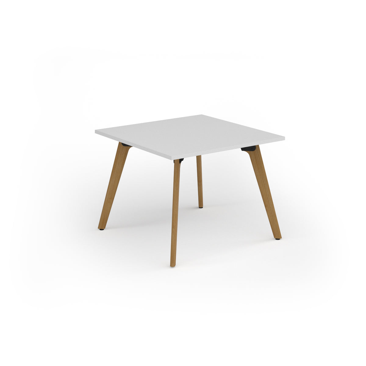 Unity worktable 1000w x 1000d with 4x solid oak legs, top in white - view 1