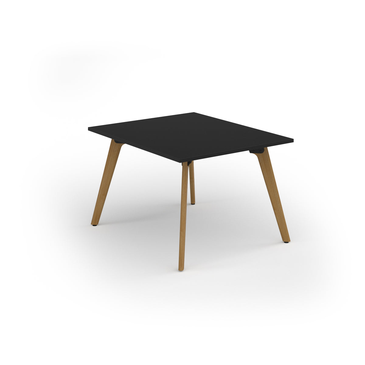 Unity worktable 1000w x 1200d with 4x solid oak legs, top in black - view 1