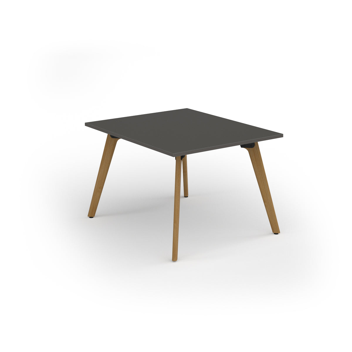 Unity worktable 1000w x 1200d with 4x solid oak legs, top in onyx grey - view 1